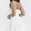 Marcy White Pleated Mini Dress Marcy White Pleated Mini Dress
