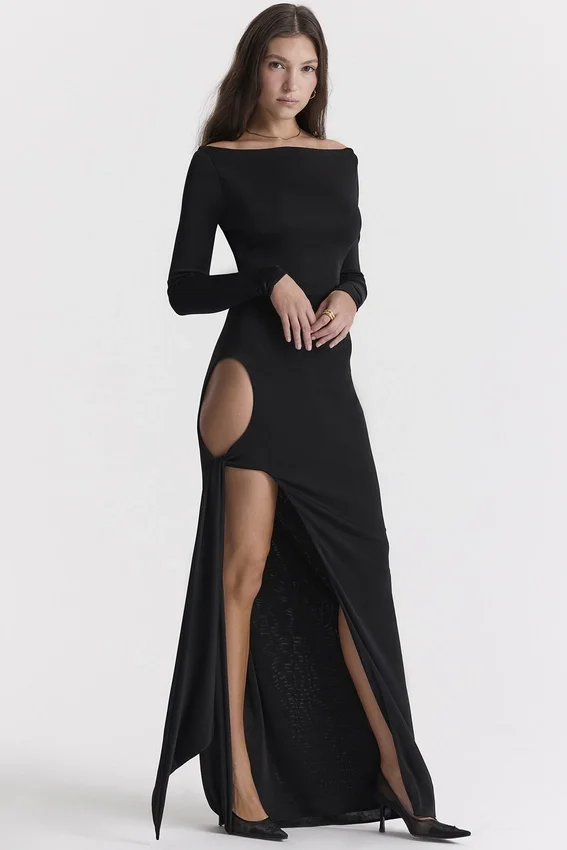 Marella Black Cutout Maxi Dress Marella Black Cutout Maxi Dress