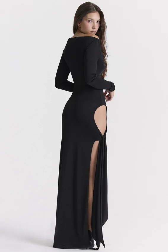 Marella Black Cutout Maxi Dress Marella Black Cutout Maxi Dress