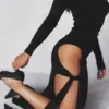 Marella Black Cutout Maxi Dress Marella Black Cutout Maxi Dress
