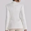 Luella vintage ivory crepe hourglass blazer jacket Luella vintage ivory crepe hourglass blazer jacket