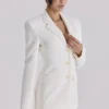 Luella vintage ivory crepe hourglass blazer jacket Luella vintage ivory crepe hourglass blazer jacket