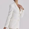 Luella vintage ivory crepe hourglass blazer jacket Luella vintage ivory crepe hourglass blazer jacket