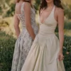Marilyn Pistachio Cotton Halter Midi Sundress Marilyn Pistachio Cotton Halter Midi Sundress