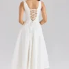 Mariabella White Stretch Cotton Midi Sundress