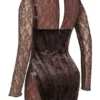 Marica Brown Velvet & Lace Corset Dress