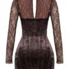 Marica Brown Velvet & Lace Corset Dress