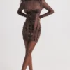 Marica Brown Velvet & Lace Corset Dress
