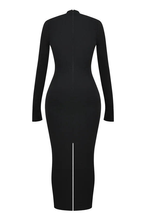 Marie-Louise Black Turtleneck Maxi Dress Marie-Louise Black Turtleneck Maxi Dress