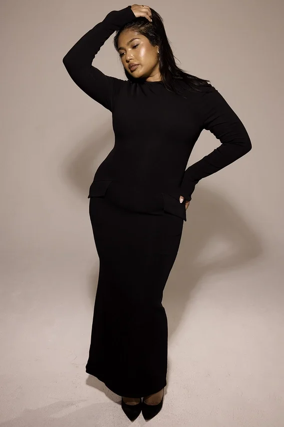 Marie-Louise Black Turtleneck Maxi Dress Marie-Louise Black Turtleneck Maxi Dress