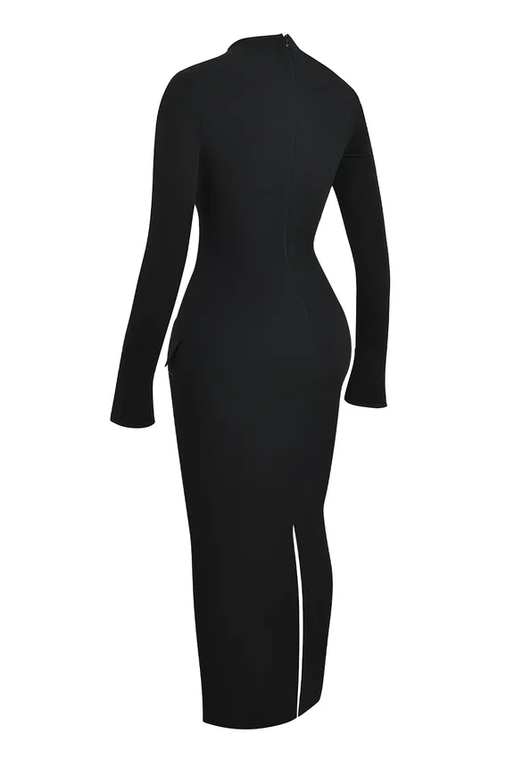 Marie-Louise Black Turtleneck Maxi Dress Marie-Louise Black Turtleneck Maxi Dress