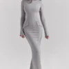 Marie-Louise Light Grey Bodycon Maxi Dress Marie-Louise Light Grey Bodycon Maxi Dress
