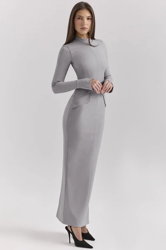 Marie-Louise Light Grey Bodycon Maxi Dress Marie-Louise Light Grey Bodycon Maxi Dress