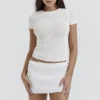 Mariella White Knit Mini Skirt Mariella White Knit Mini Skirt