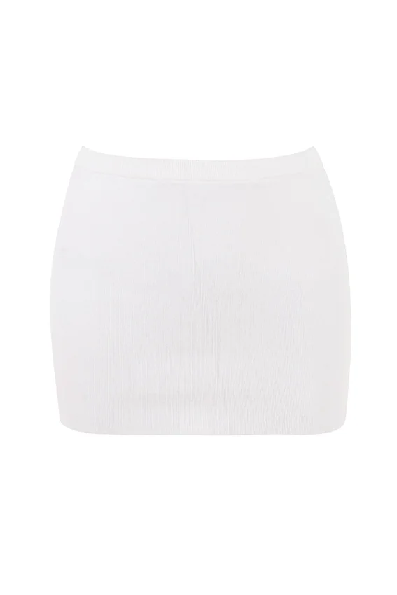 Mariella White Knit Mini Skirt Mariella White Knit Mini Skirt