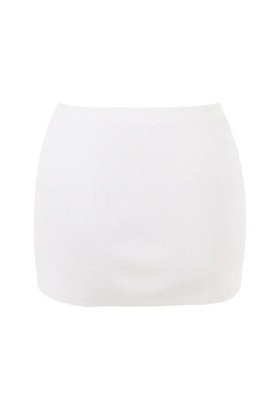 Mariella White Knit Mini Skirt Mariella White Knit Mini Skirt