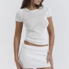 Mariella White Knit Mini Skirt Mariella White Knit Mini Skirt