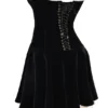 Marilla Black Velvet Strapless Dress