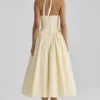 Marilyn Lemon Cotton Halter Neck Midi Sundress Marilyn Lemon Cotton Halter Neck Midi Sundress