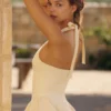 Marilyn Lemon Cotton Halter Neck Midi Sundress Marilyn Lemon Cotton Halter Neck Midi Sundress