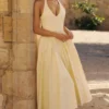 Marilyn Lemon Cotton Halter Neck Midi Sundress Marilyn Lemon Cotton Halter Neck Midi Sundress