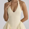 Marilyn Lemon Cotton Halter Neck Midi Sundress Marilyn Lemon Cotton Halter Neck Midi Sundress