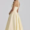 Marilyn Lemon Cotton Halter Neck Midi Sundress Marilyn Lemon Cotton Halter Neck Midi Sundress