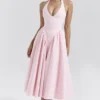 Marilyn Strawberry Shortcake Gingham Halter Midi Sundress Marilyn Strawberry Shortcake Gingham Halter Midi Sundress