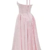 Marilyn Strawberry Shortcake Gingham Halter Midi Sundress Marilyn Strawberry Shortcake Gingham Halter Midi Sundress
