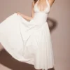 Marilyn White Cotton Halter Midi Sundress Marilyn White Cotton Halter Midi Sundress