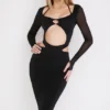 Marina Black Cutout Midi Dress