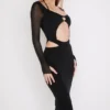 Marina Black Cutout Midi Dress