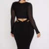 Marina Black Cutout Midi Dress