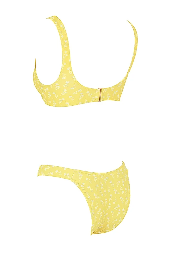 Mariposa Yellow White Floral Print Bikini Mariposa Yellow White Floral Print Bikini