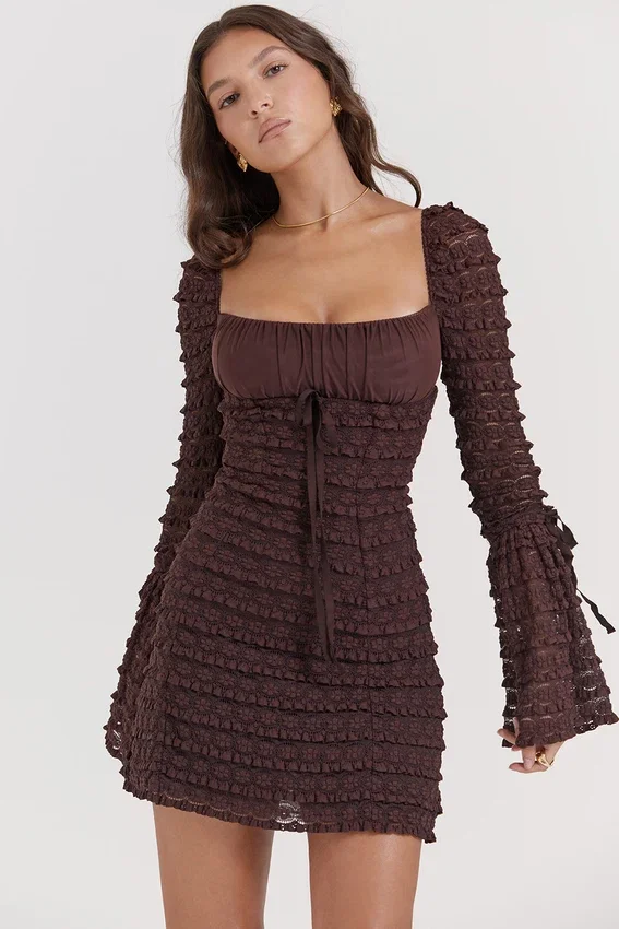 Marisa Espresso Lace Dress Marisa Espresso Lace Dress