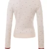 Marla Ivory Cashmere Blend Trimmed Cardigan