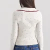Marla Ivory Cashmere Blend Trimmed Cardigan