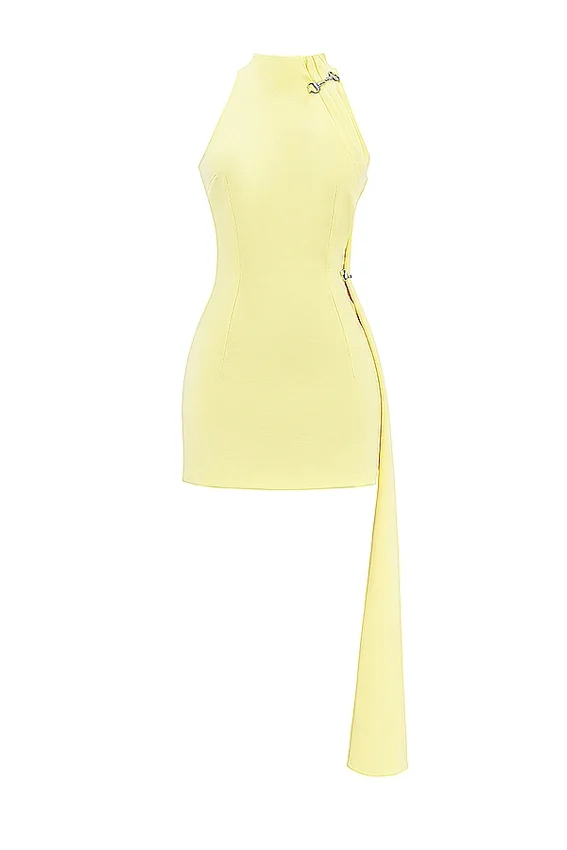Marla Lemon Halter Mini Dress Marla Lemon Halter Mini Dress