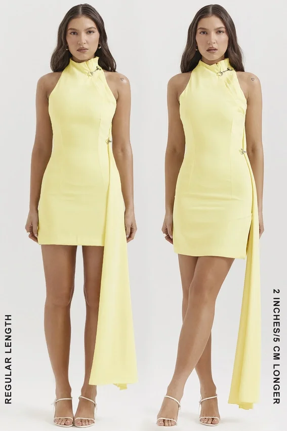 Marla Lemon Halter Mini Dress Marla Lemon Halter Mini Dress