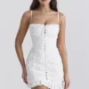 Marlene White Cotton Broderie Anglais Mini Dress Marlene White Cotton Broderie Anglais Mini Dress