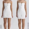 Marlene White Cotton Broderie Anglais Mini Dress Marlene White Cotton Broderie Anglais Mini Dress