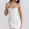Marlene White Cotton Broderie Anglais Mini Dress Marlene White Cotton Broderie Anglais Mini Dress