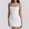 Marlene White Cotton Broderie Anglais Mini Dress Marlene White Cotton Broderie Anglais Mini Dress
