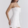 Marlene White Cotton Broderie Anglais Mini Dress Marlene White Cotton Broderie Anglais Mini Dress