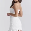 Marlene White Cotton Broderie Anglais Mini Dress Marlene White Cotton Broderie Anglais Mini Dress