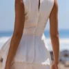 Marnie White Cotton Fitted Lace-Trim Top