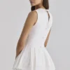 Marnie White Cotton Fitted Lace-Trim Top