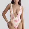 Martinique Floral Print Plunge Swimsuit Martinique Floral Print Plunge Swimsuit