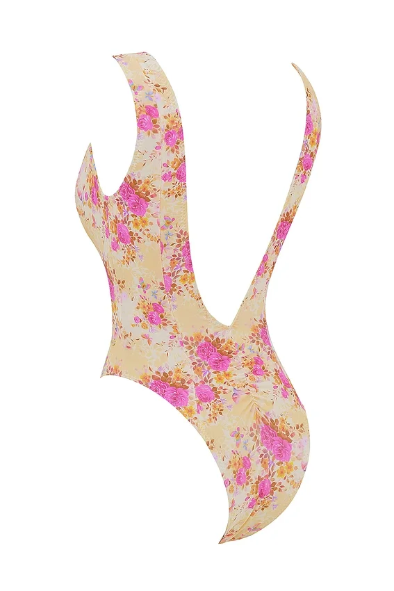 Martinique Floral Print Plunge Swimsuit Martinique Floral Print Plunge Swimsuit