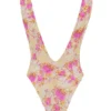 Martinique Floral Print Plunge Swimsuit Martinique Floral Print Plunge Swimsuit